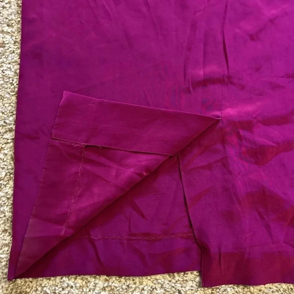 Vintage Liz Claiborne 90s 100% Silk Dark Pink Fuchsia Sheath Dress Size 8 Medium - Picture 9 of 10